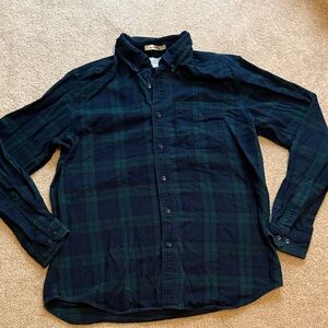 Men's Blue and Green Plaid Shirt flannel